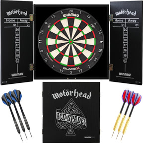 Winmau - Blade X Dartboard & Motörhead Cabinet Ready to Play Bundle - Ace of Spades