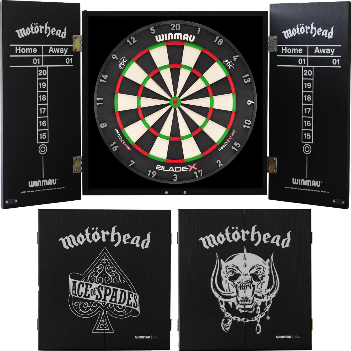 Winmau - Blade X Dartboard & Motörhead Cabinet Bundle -