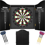 Winmau - Blade X Dartboard & Cabinet Ready to Play Bundle - Black