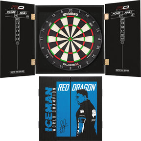 Winmau - Blade X Dartboard & Player Edition Cabinet Bundle - Gerwyn Price