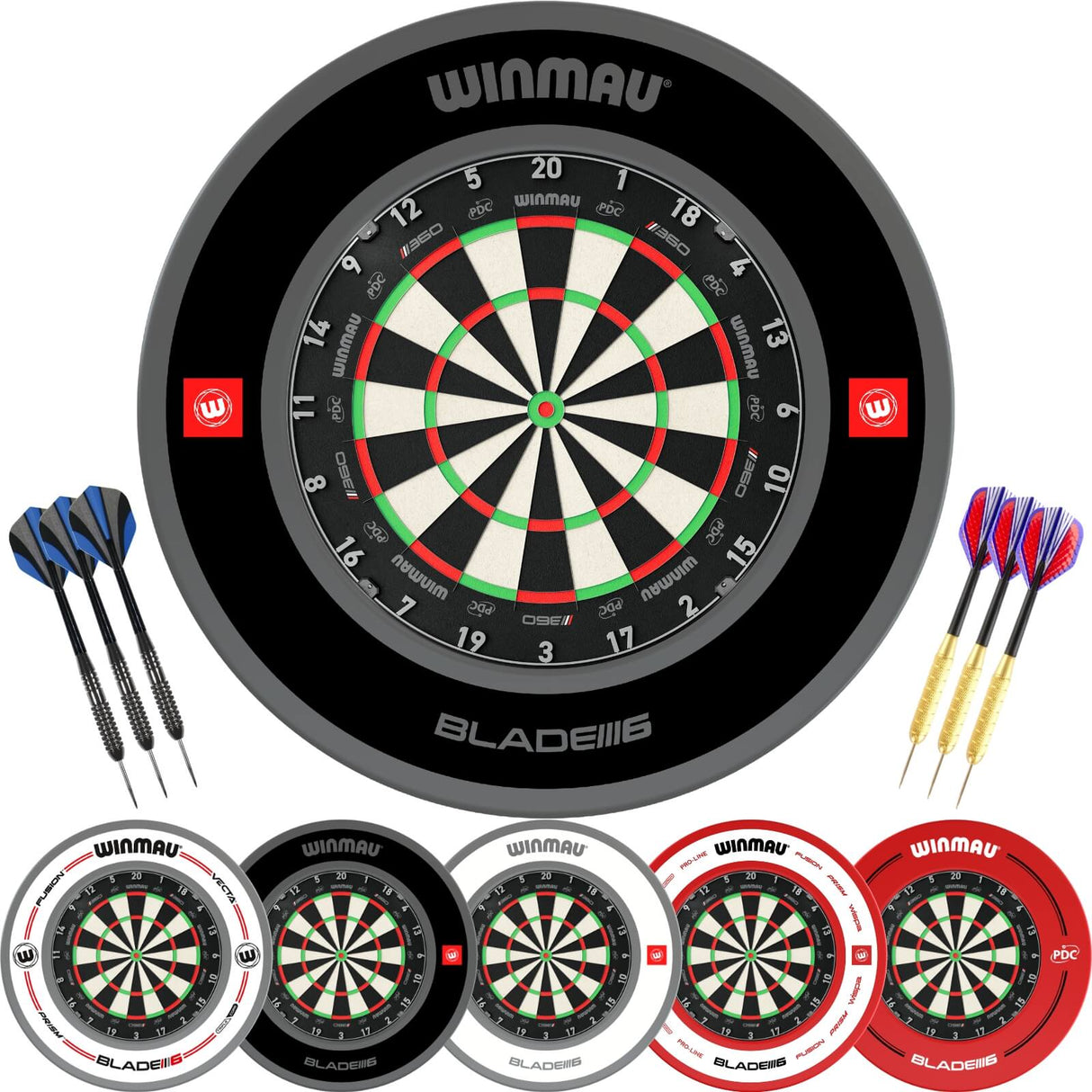 Winmau - Blade 360 Triple Core Dartboard & Surround Ready to Play Bundle -
