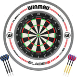 Winmau - Blade 360 Triple Core Dartboard & Surround Ready to Play Bundle - Pro-Line White