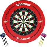 Winmau - Blade 360 Triple Core Dartboard & Surround Ready to Play Bundle - Red PDC