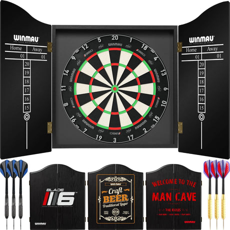 Winmau - Blade 360 Triple Core Dartboard & Cabinet Ready to Play Bundle -