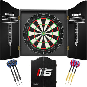 Winmau - Blade 360 Triple Core Dartboard & Cabinet Ready to Play Bundle - Blade 6