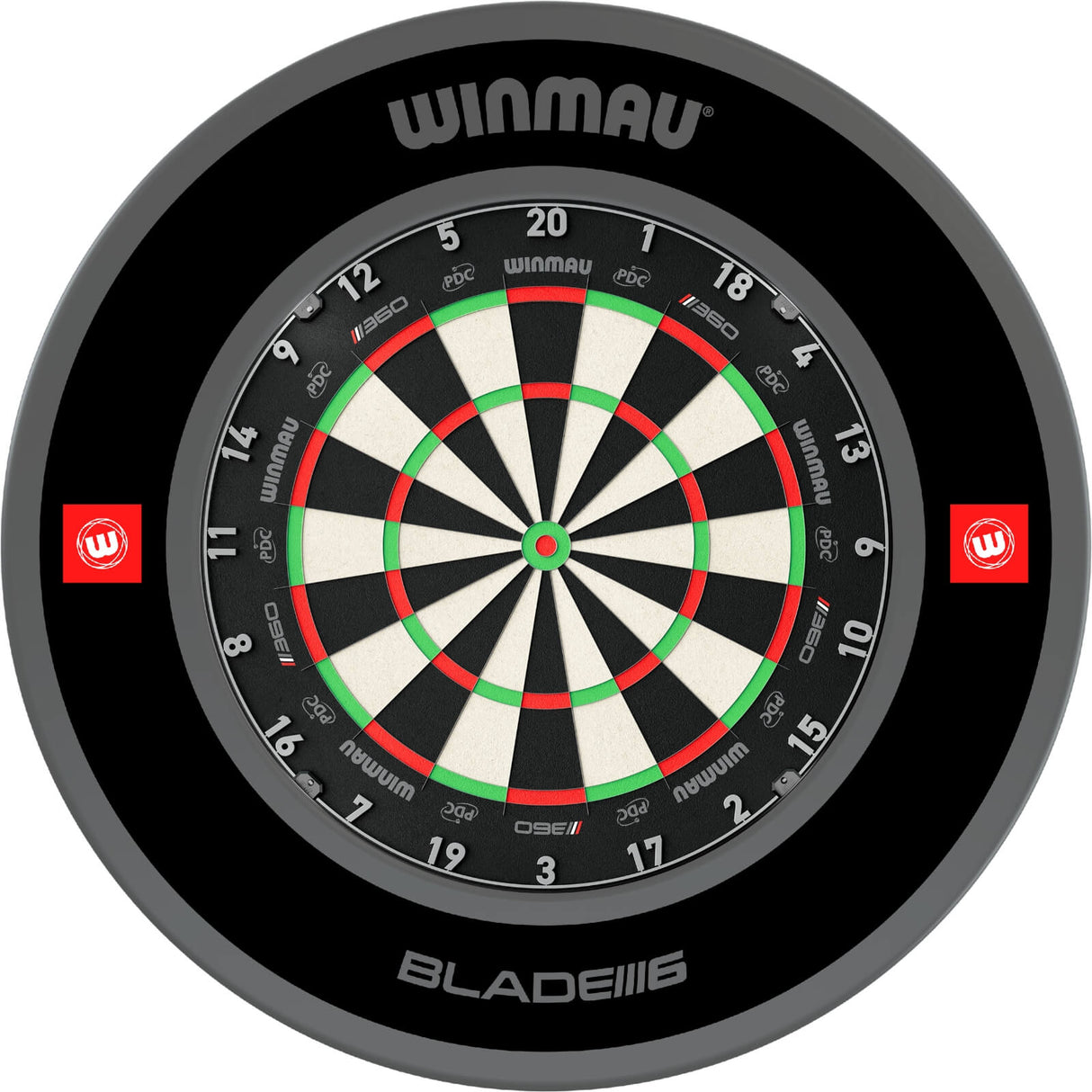 Winmau - Blade 360 Triple Core Dartboard & Surround Bundle - Pro-Line 1.0 Black