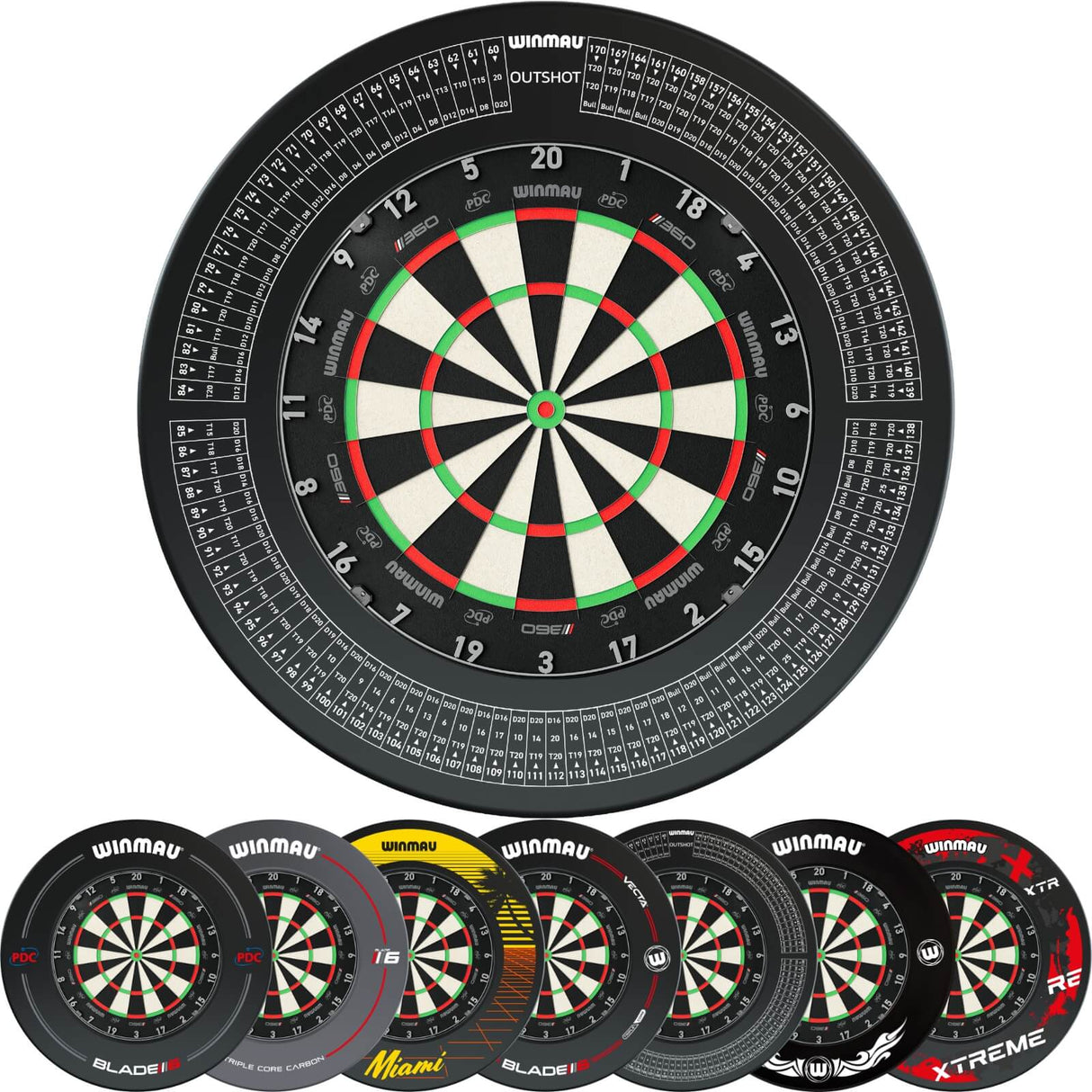 Winmau - Blade 360 Triple Core Dartboard & Surround Bundle -
