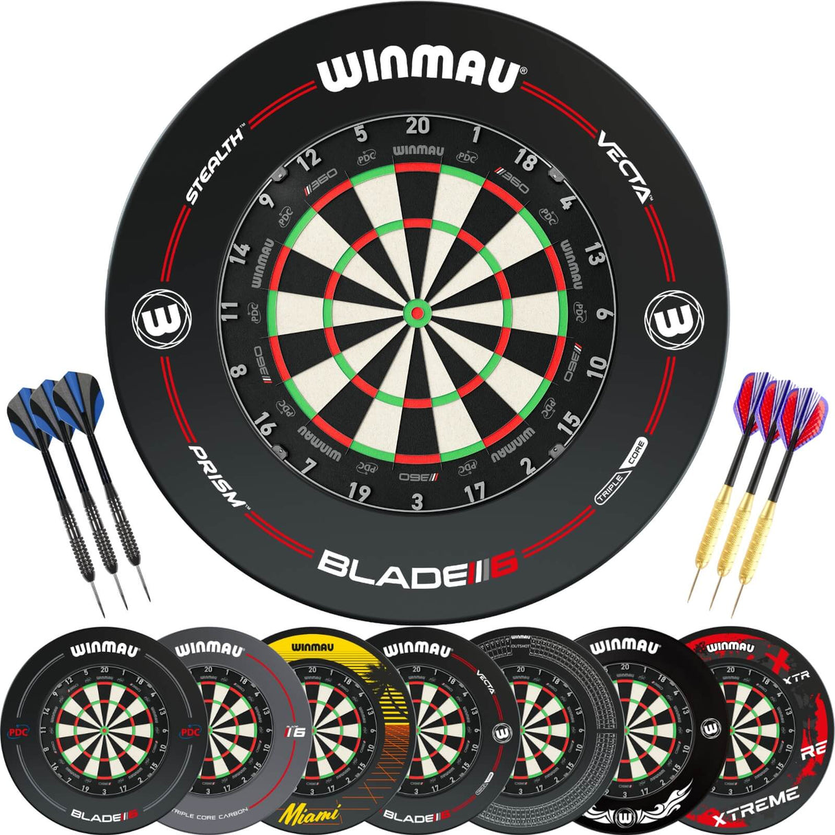 Winmau - Blade 360 Triple Core Dartboard & Surround Ready to Play Bundle -