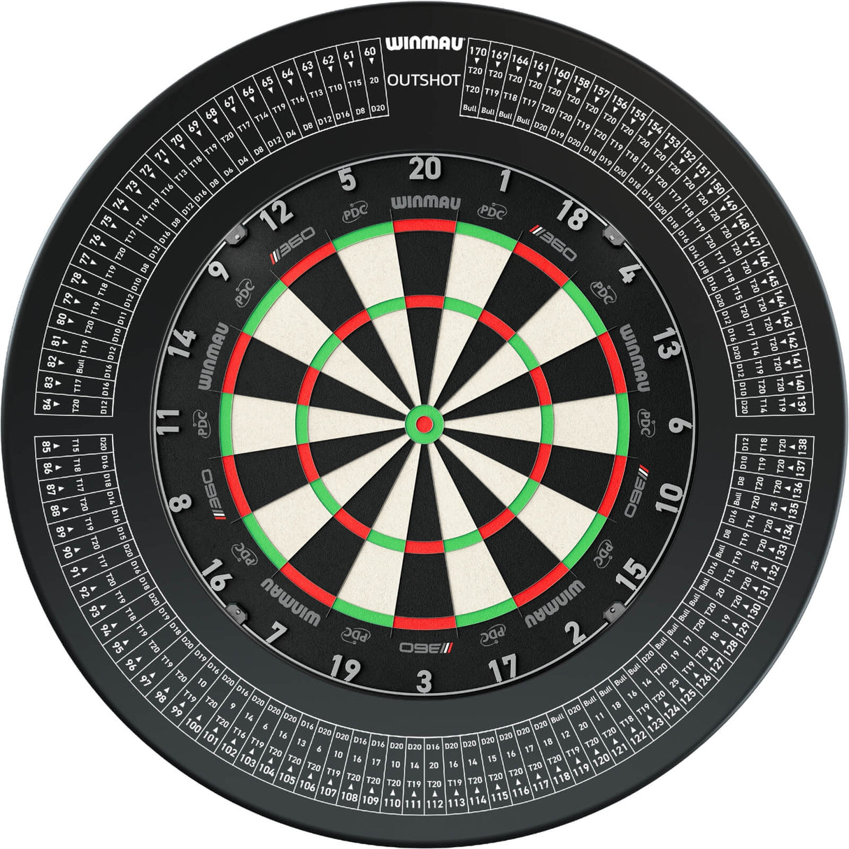 Winmau - Blade 360 Triple Core Dartboard & Surround Bundle - Outshot