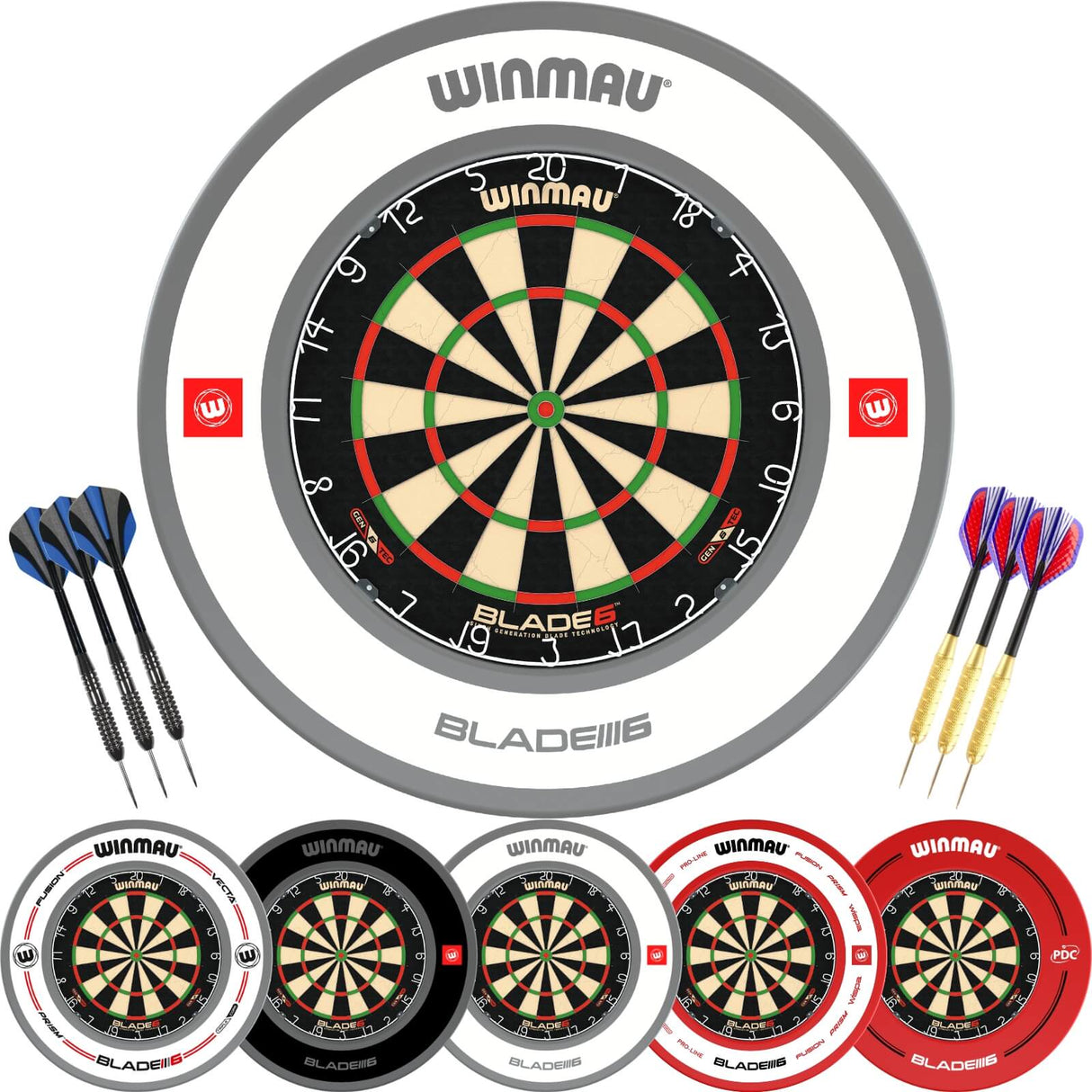 Winmau - Blade 6 Dartboard & Surround Ready to Play Bundle -
