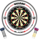 Winmau - Blade 6 Dartboard & Surround Ready to Play Bundle - Pro-Line White