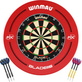 Winmau - Blade 6 Dartboard & Surround Ready to Play Bundle - Red PDC