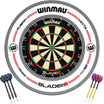 Winmau - Blade 6 Dual Core Dartboard & Surround Ready to Play Bundle - Pro-Line White