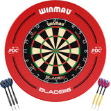 Winmau - Blade 6 Dual Core Dartboard & Surround Ready to Play Bundle - Red PDC
