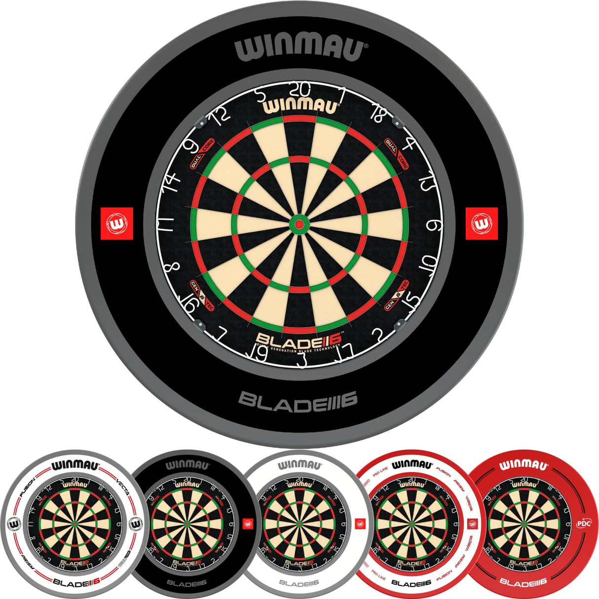 Winmau - Blade 6 Dual Core Dartboard & Surround Bundle -
