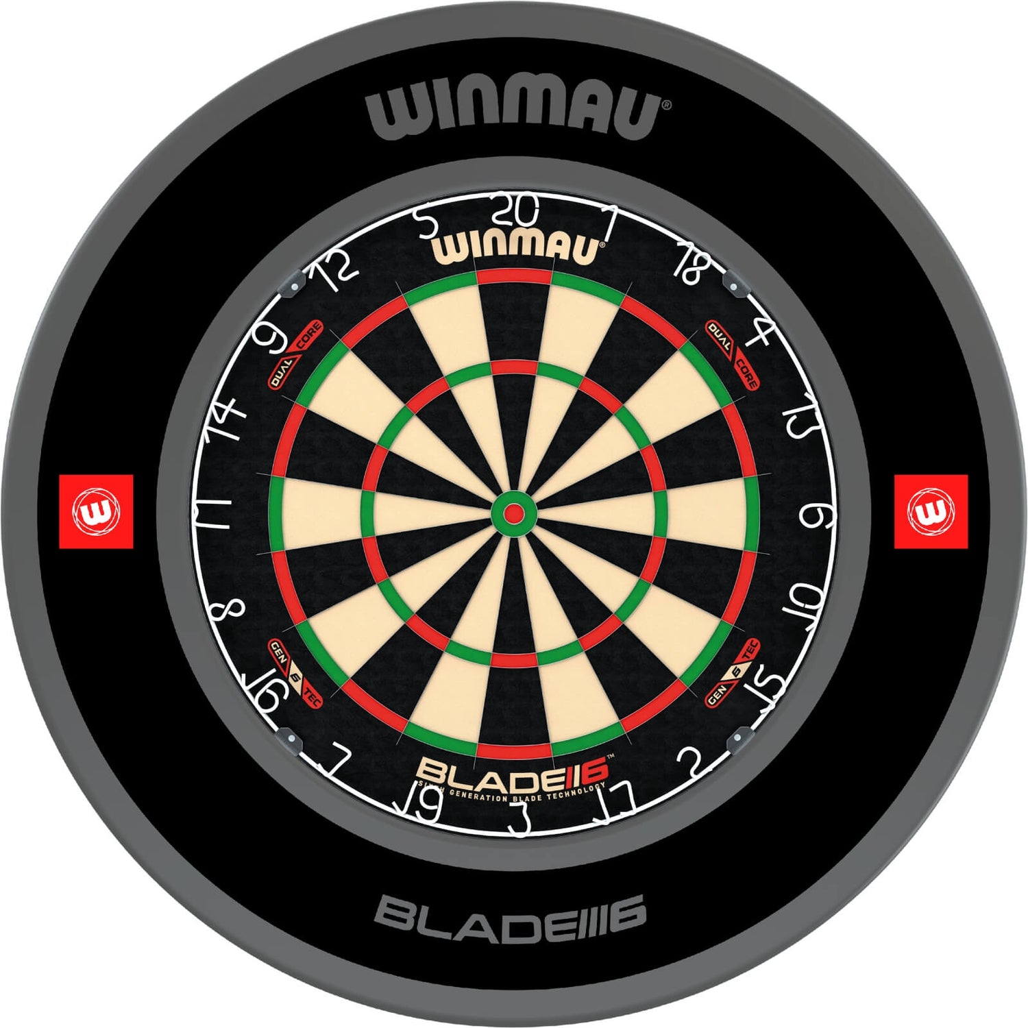 Winmau - Blade 6 Dual Core Dartboard & Surround Bundle - Pro-Line 1.0 Black