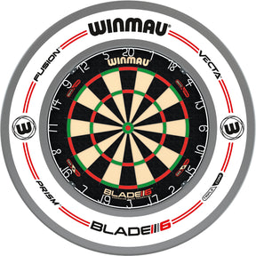 Winmau - Blade 6 Dual Core Dartboard & Surround Bundle - Pro-Line White