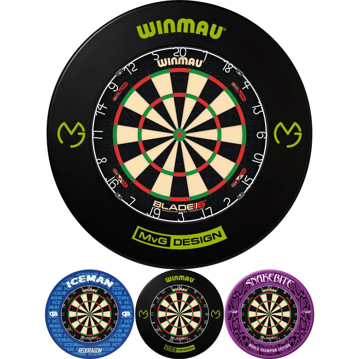 Winmau - Blade 6 Dual Core Dartboard & Player Edition Surround Bundle -