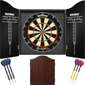 Winmau - Blade 6 Dartboard & Cabinet Ready to Play Bundle - Rosewood