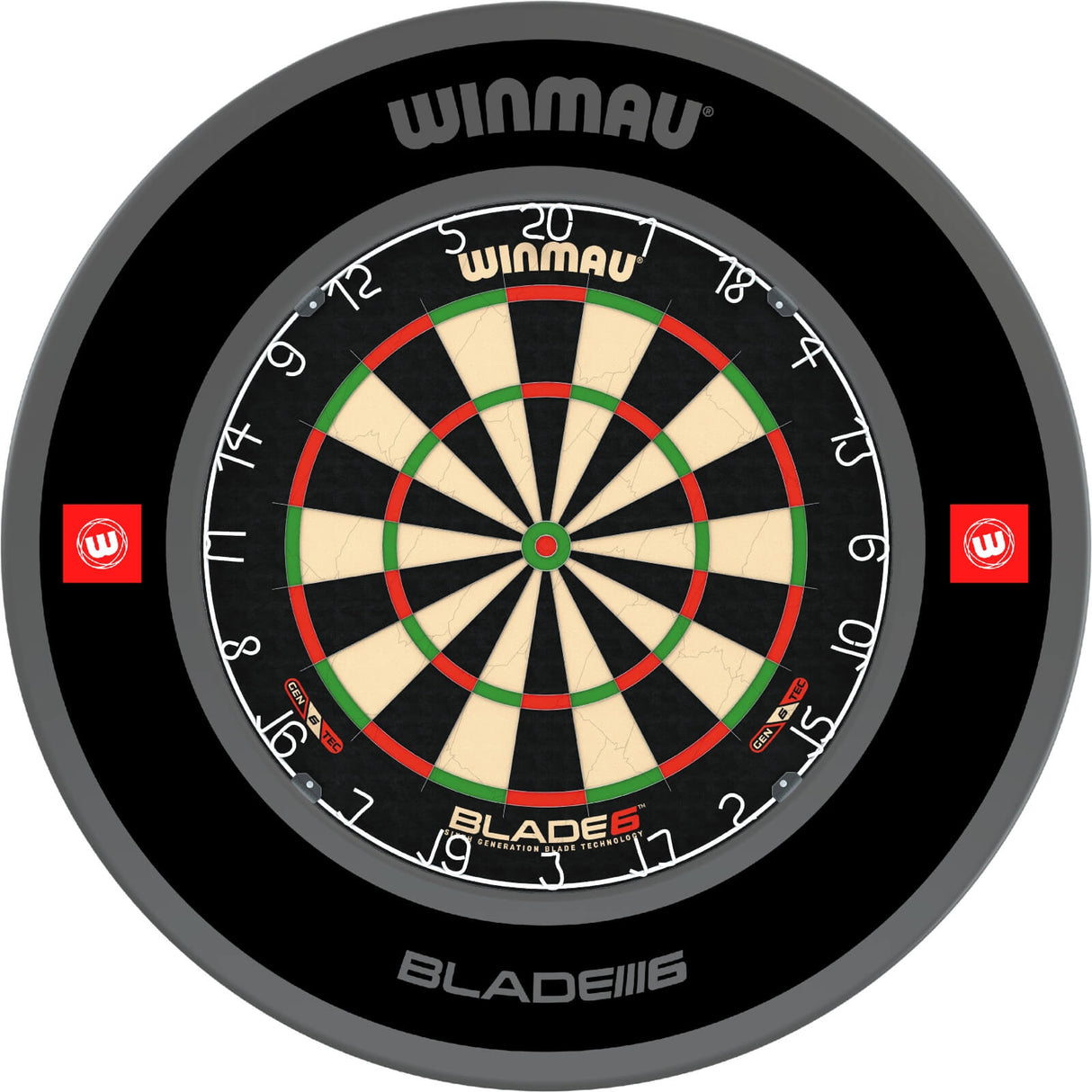 Winmau - Blade 6 Dartboard & Surround Bundle - Pro-Line 1.0 Black