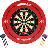 Winmau - Blade 6 Triple Core Dartboard & Surround Ready to Play Bundle - Red PDC