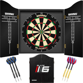 Winmau - Blade 6 Triple Core Dartboard & Cabinet Ready to Play Bundle - Blade 6