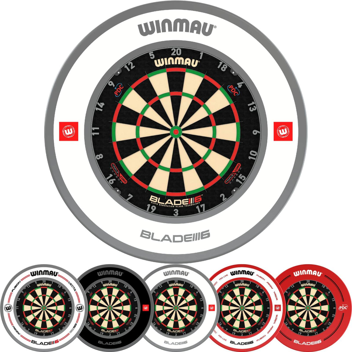 Winmau - Blade 6 Triple Core Dartboard & Surround Bundle -