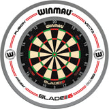 Winmau - Blade 6 Triple Core Dartboard & Surround Bundle - Pro-Line White