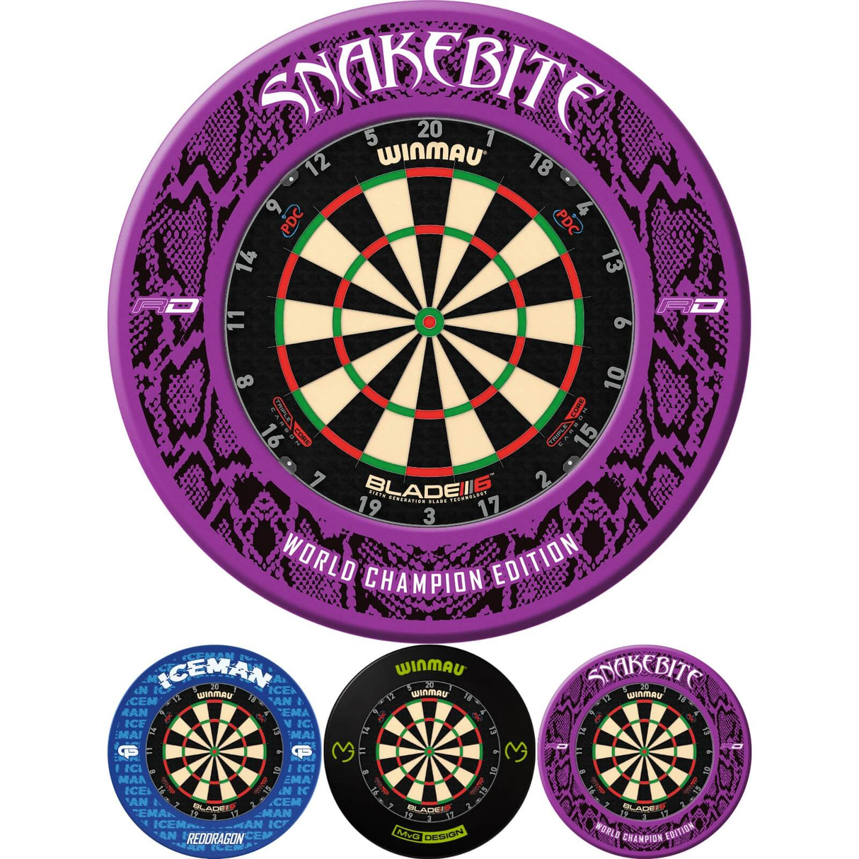 Winmau - Blade 6 Triple Core Dartboard & Player Edition Surround Bundle -