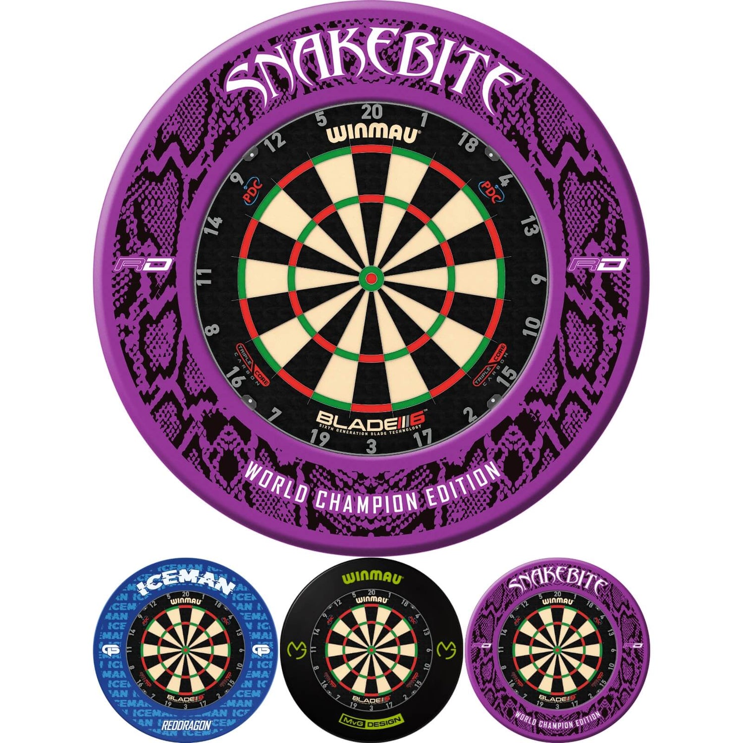 Winmau - Blade 6 Triple Core Dartboard & Player Edition Surround Bundle -