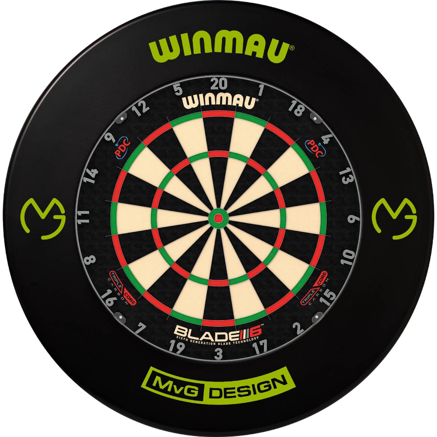 Winmau - Blade 6 Triple Core Dartboard & Player Edition Surround Bundle - Michael van Gerwen