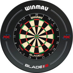 Winmau - Blade 6 Triple Core Dartboard & Surround Bundle - Black PDC