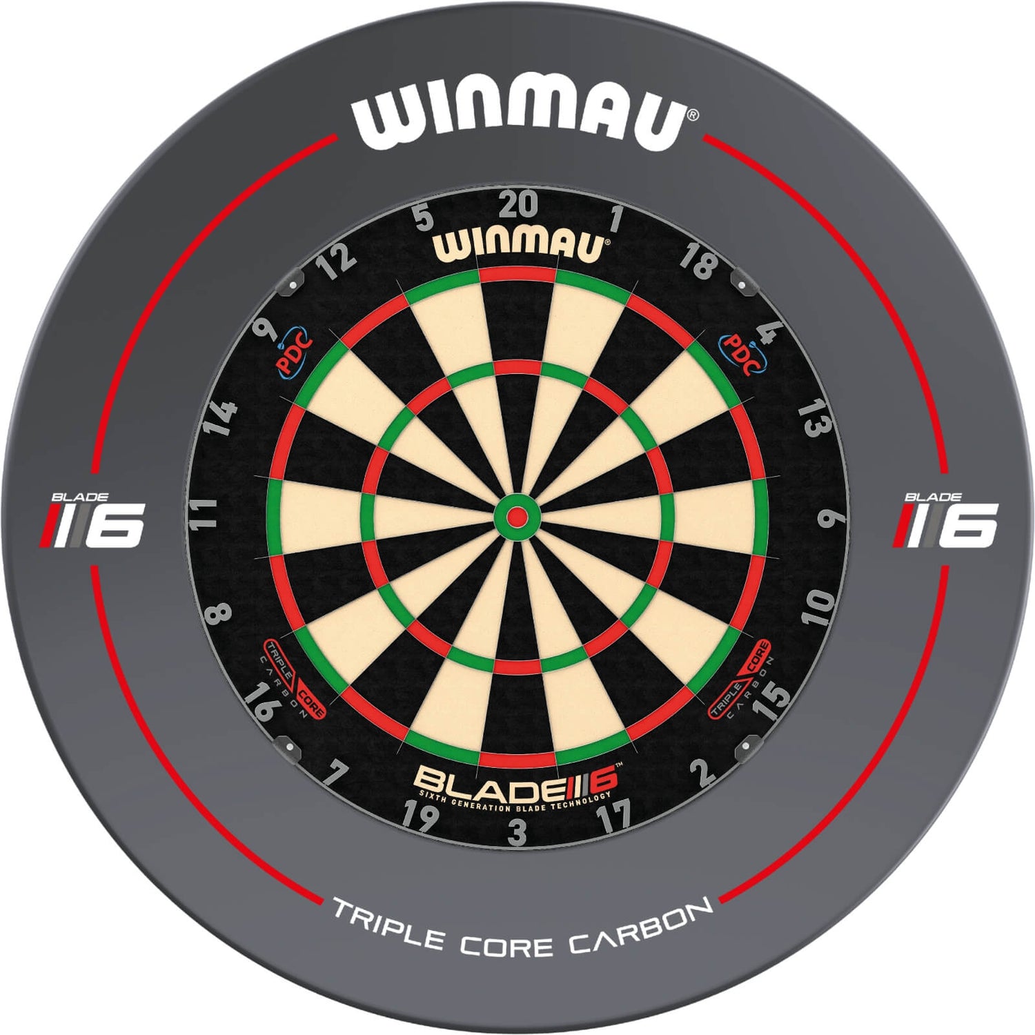 Winmau - Blade 6 Triple Core Dartboard & Surround Bundle - Blade 6
