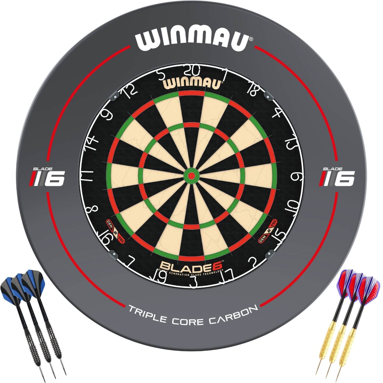 Winmau - Blade 6 Dartboard & Surround Ready to Play Bundle - Blade 6