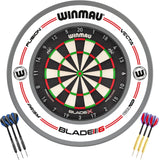 Winmau - Blade X Dartboard & Surround Ready to Play Bundle - Pro-Line White