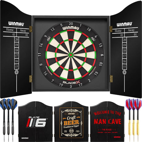 Winmau - Blade X Dartboard & Cabinet Ready to Play Bundle -