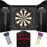Winmau - Blade X Dartboard & Cabinet Ready to Play Bundle - Man Cave