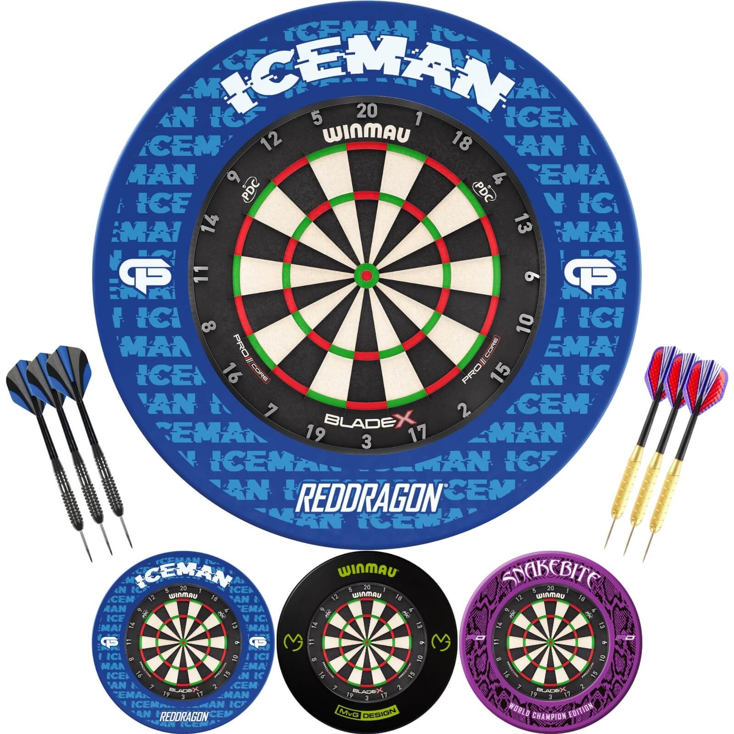 Winmau - Blade X Dartboard & Player Edition Surround Ready to Play Bundle -