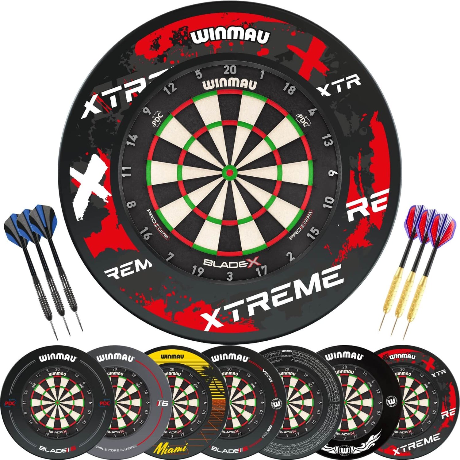 Winmau - Blade X Dartboard & Surround Ready to Play Bundle -