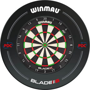 Winmau - Blade X Dartboard & Surround Bundle - Black PDC