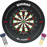 Winmau - Blade X Dartboard & Surround Ready to Play Bundle - Black PDC