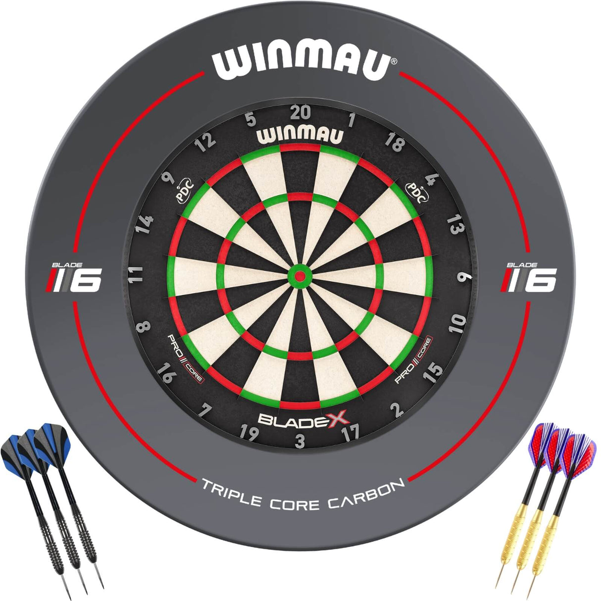 Winmau - Blade X Dartboard & Surround Ready to Play Bundle - Blade 6