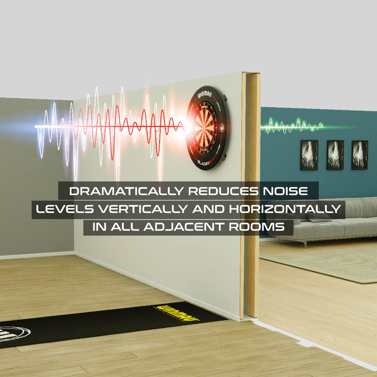Dartboard Accessories - Winmau - Wispa Dartboard Sound Reduction System