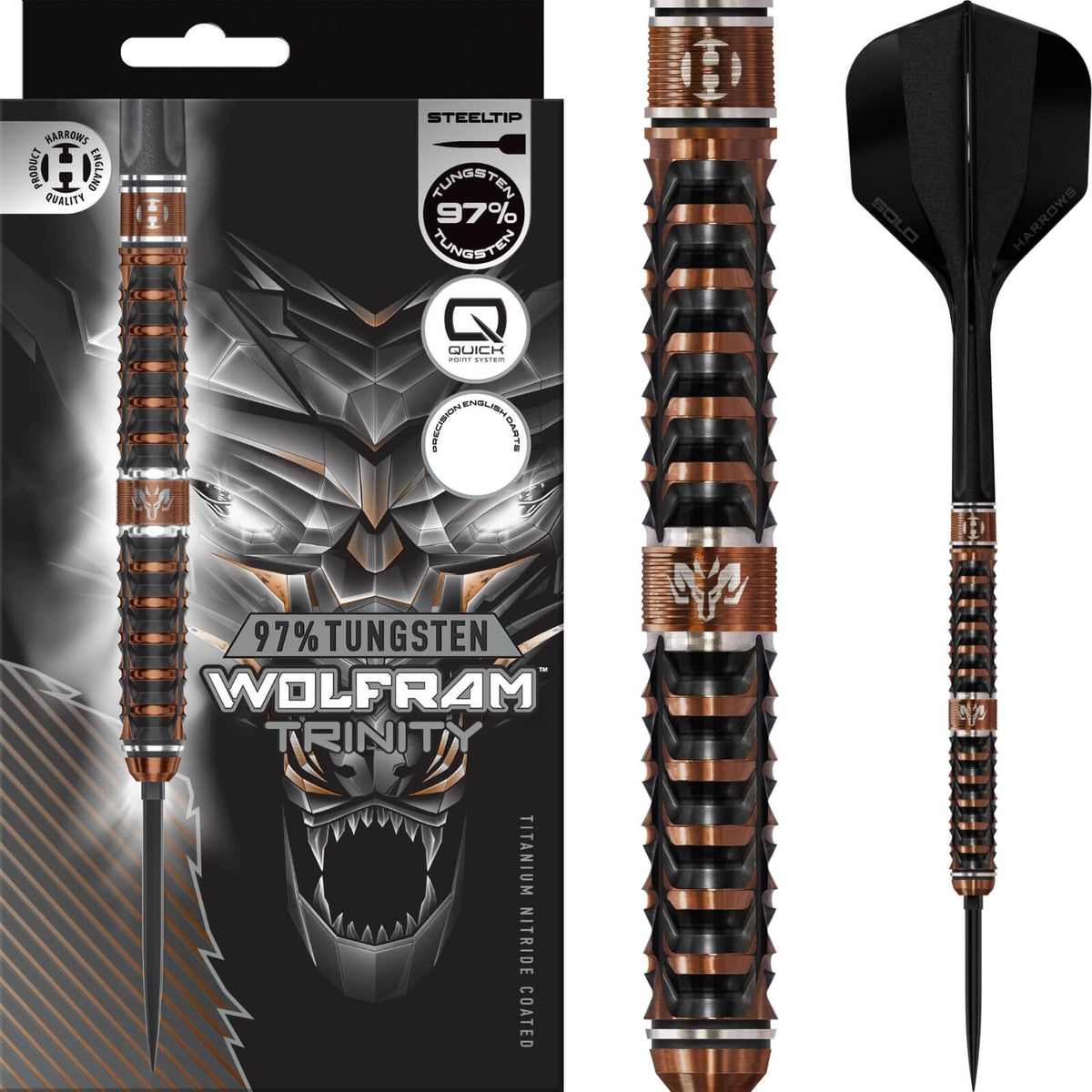 Harrows - Wolfram Trinity Darts - Quick Point - Steel Tip - 97% Tungsten - 21g 22g 23g 24g 25g 26g