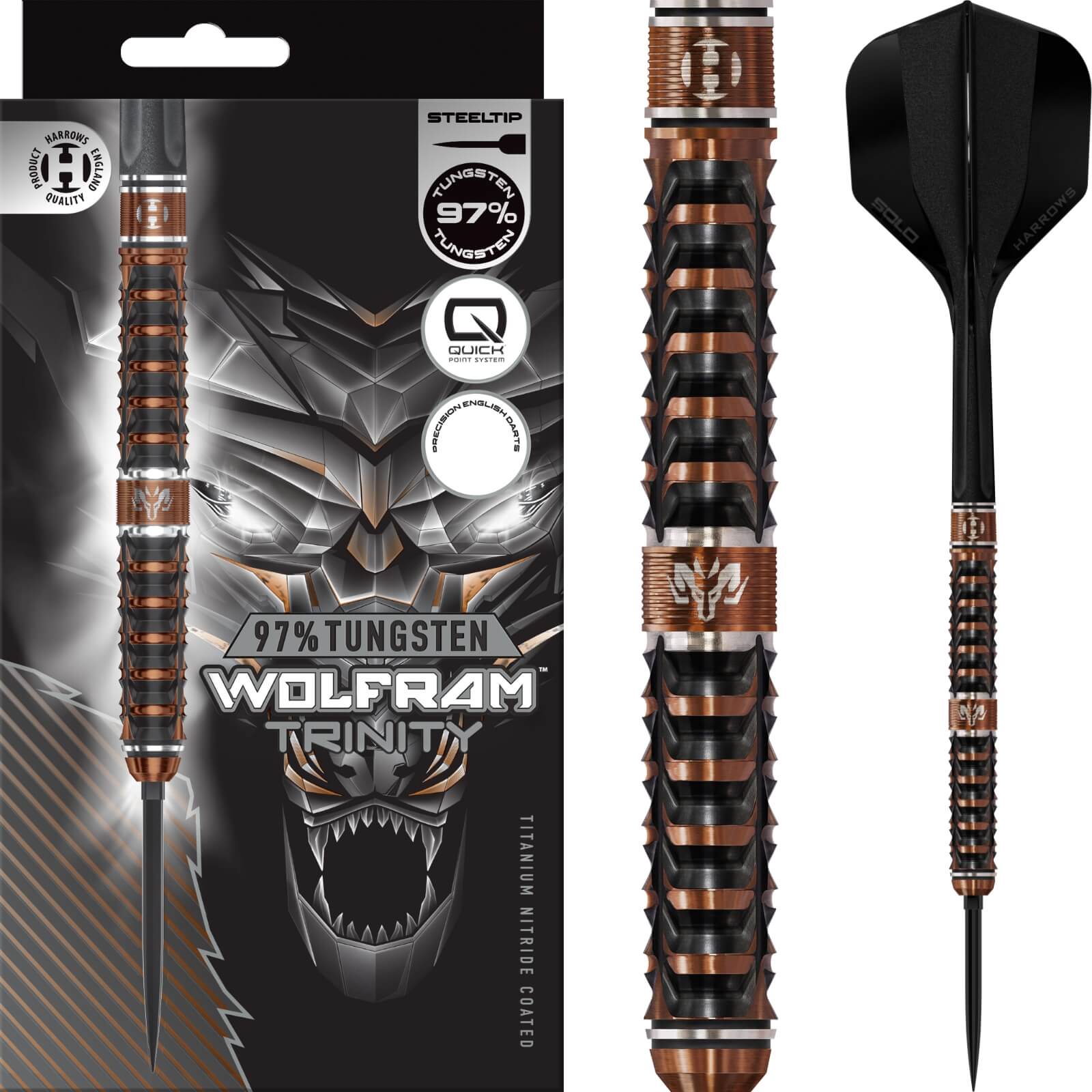 Harrows - Wolfram Trinity Darts - Quick Point - Steel Tip - 97% Tungsten - 21g 22g 23g 24g 25g 26g