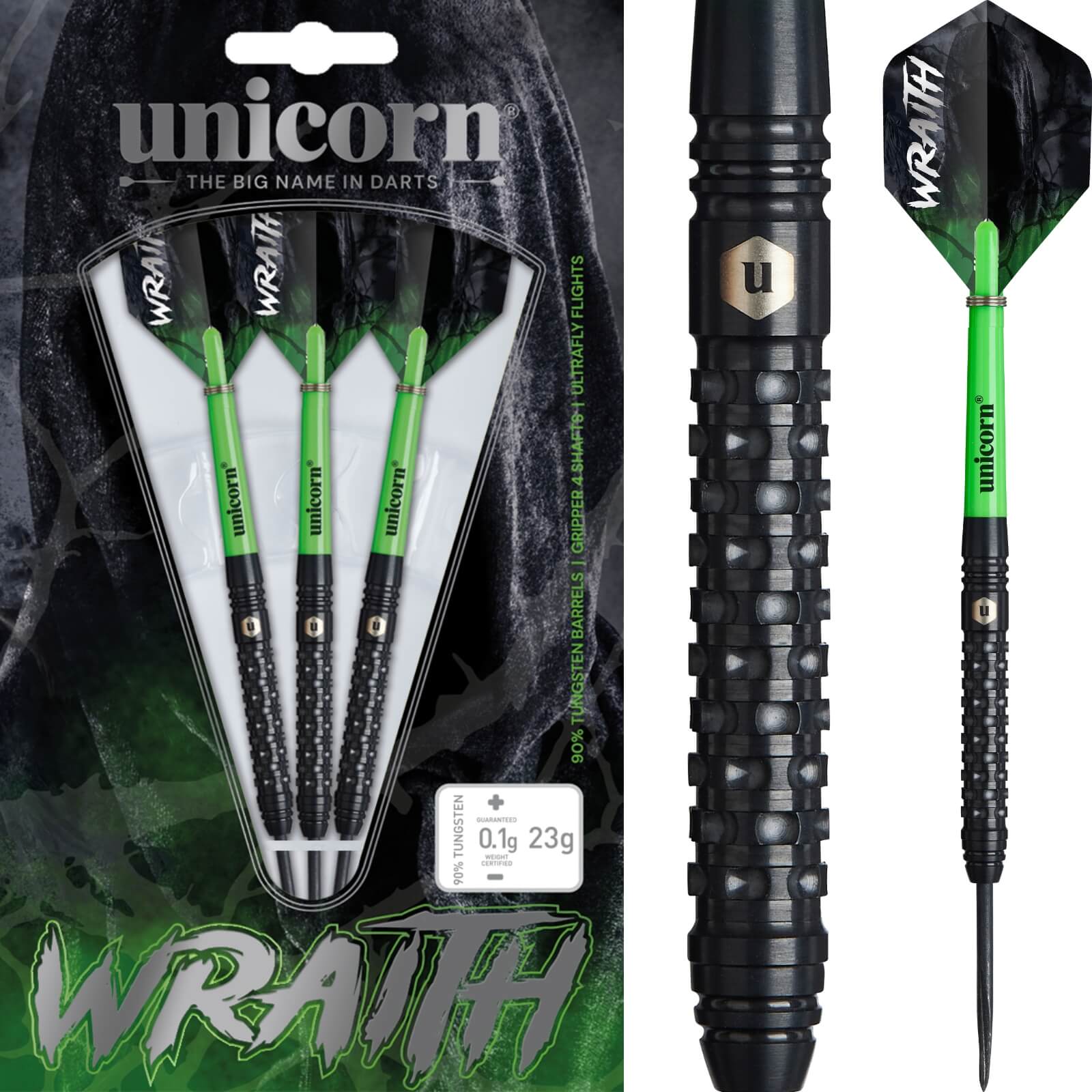 Darts - Unicorn - Wraith Darts - Steel Tip - 90% Tungsten - 21g 23g 25g