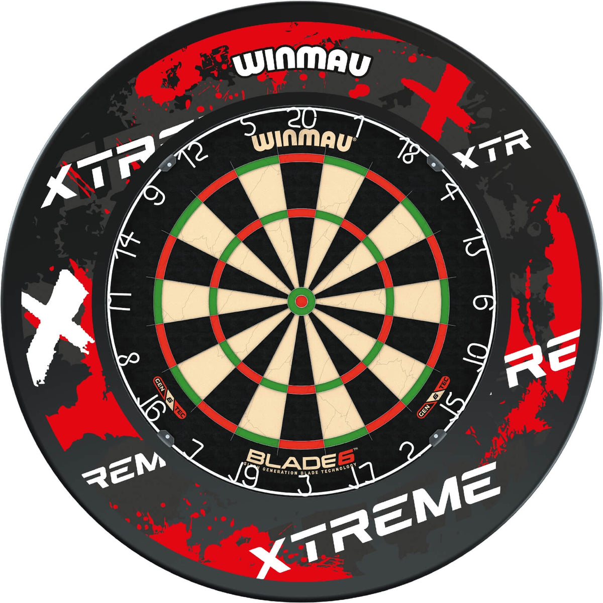 Surrounds &amp; Dartboards - Winmau - Xtreme Red Dartboard Surround &amp; Dartboard Bundle - Choose Your Board Winmau - Blade 6