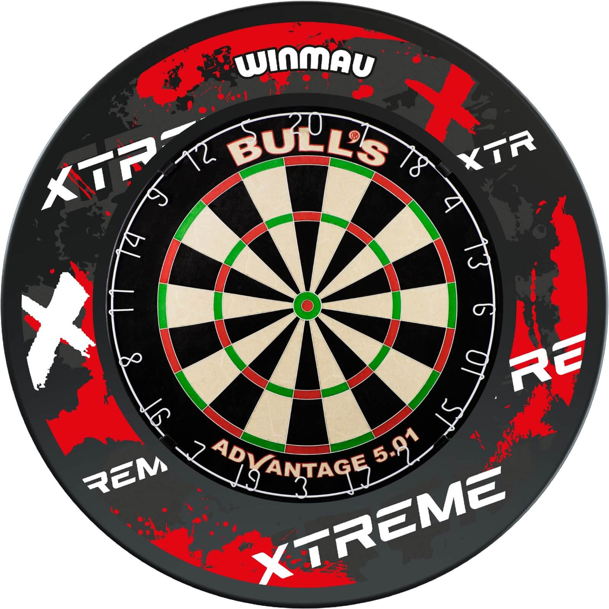 Surrounds &amp; Dartboards - Winmau - Xtreme Red Dartboard Surround &amp; Dartboard Bundle - Choose Your Board Bulls NL - Advantage 501