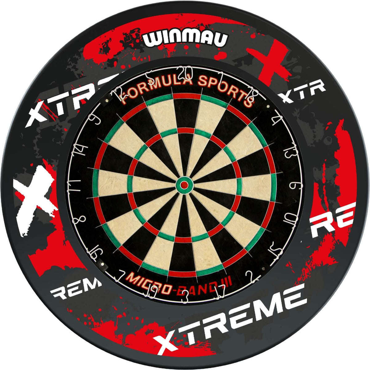 Surrounds &amp; Dartboards - Winmau - Xtreme Red Dartboard Surround &amp; Dartboard Bundle - Choose Your Board Formula Sports - Micro Band 3