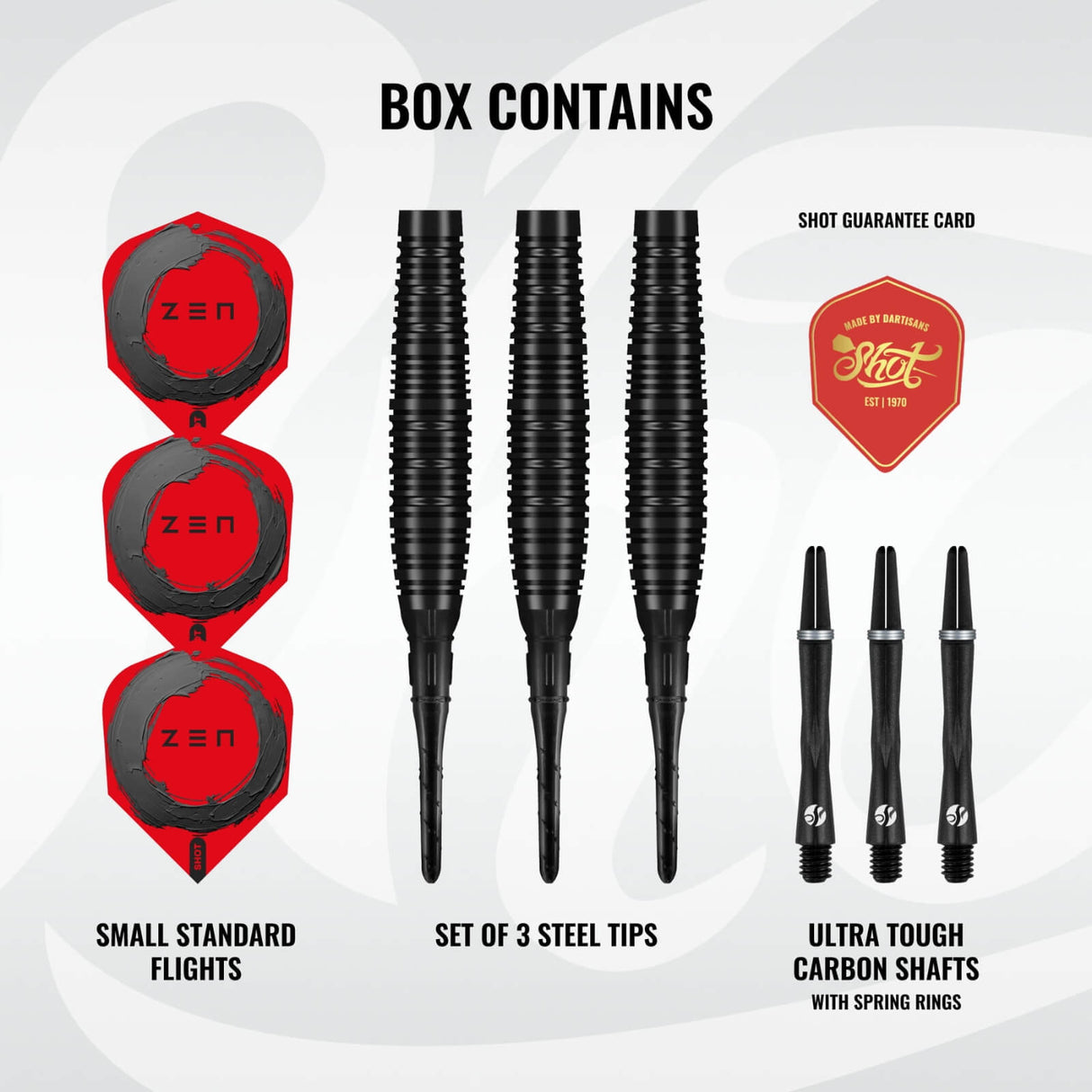 Shot - Zen Bomber Darts - Soft Tip - 90% Tungsten - 20g